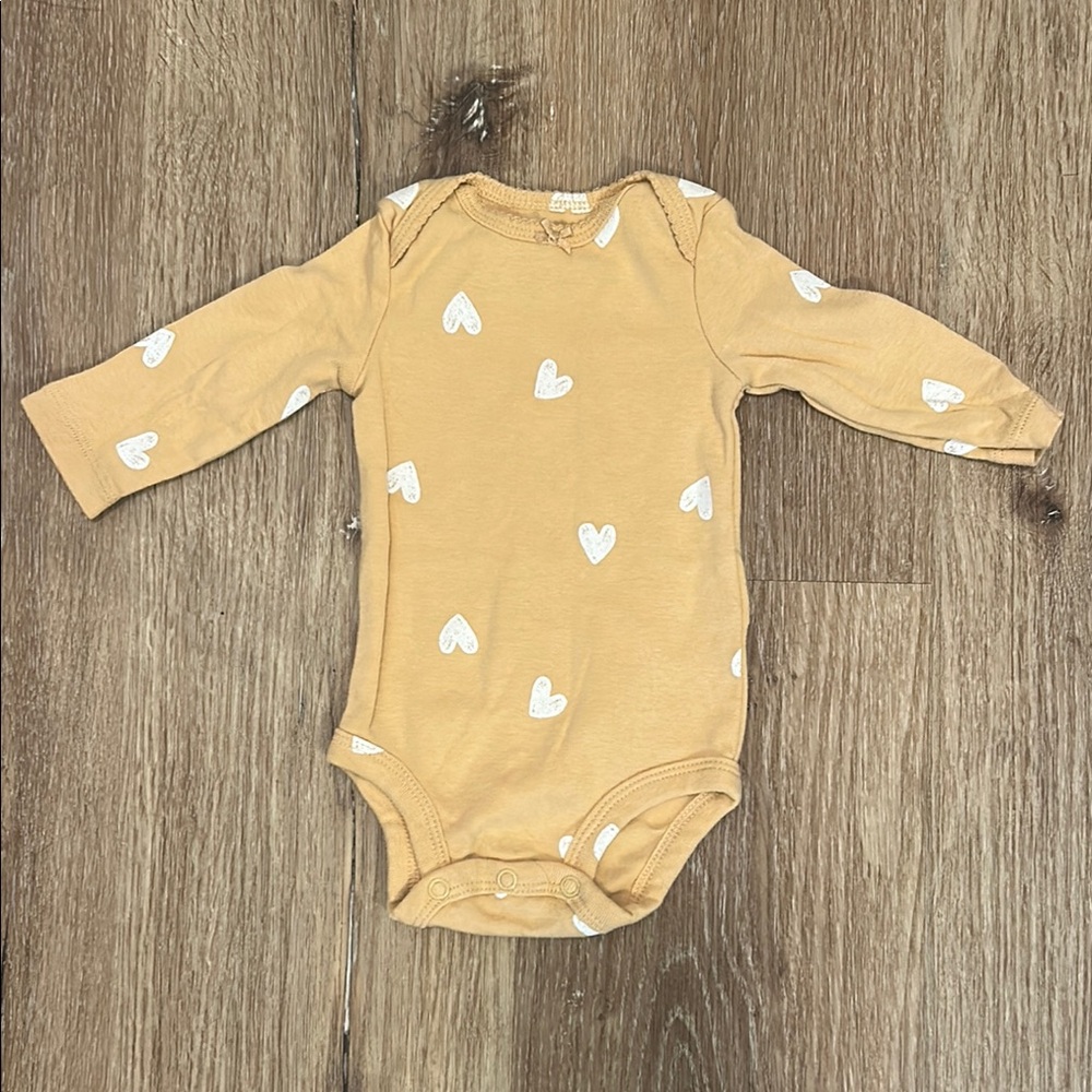 Carter's Yellow and White Heart Bodysuit